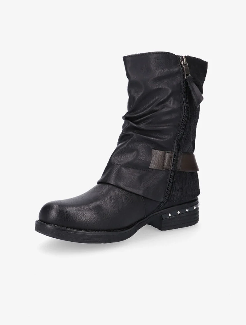 Boots hautes sanglées - noir