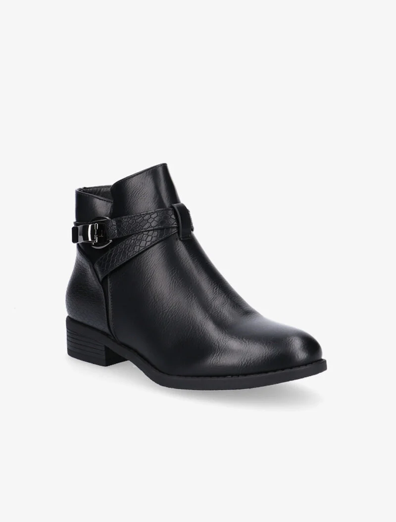 Low boots à sangle dorée - noir