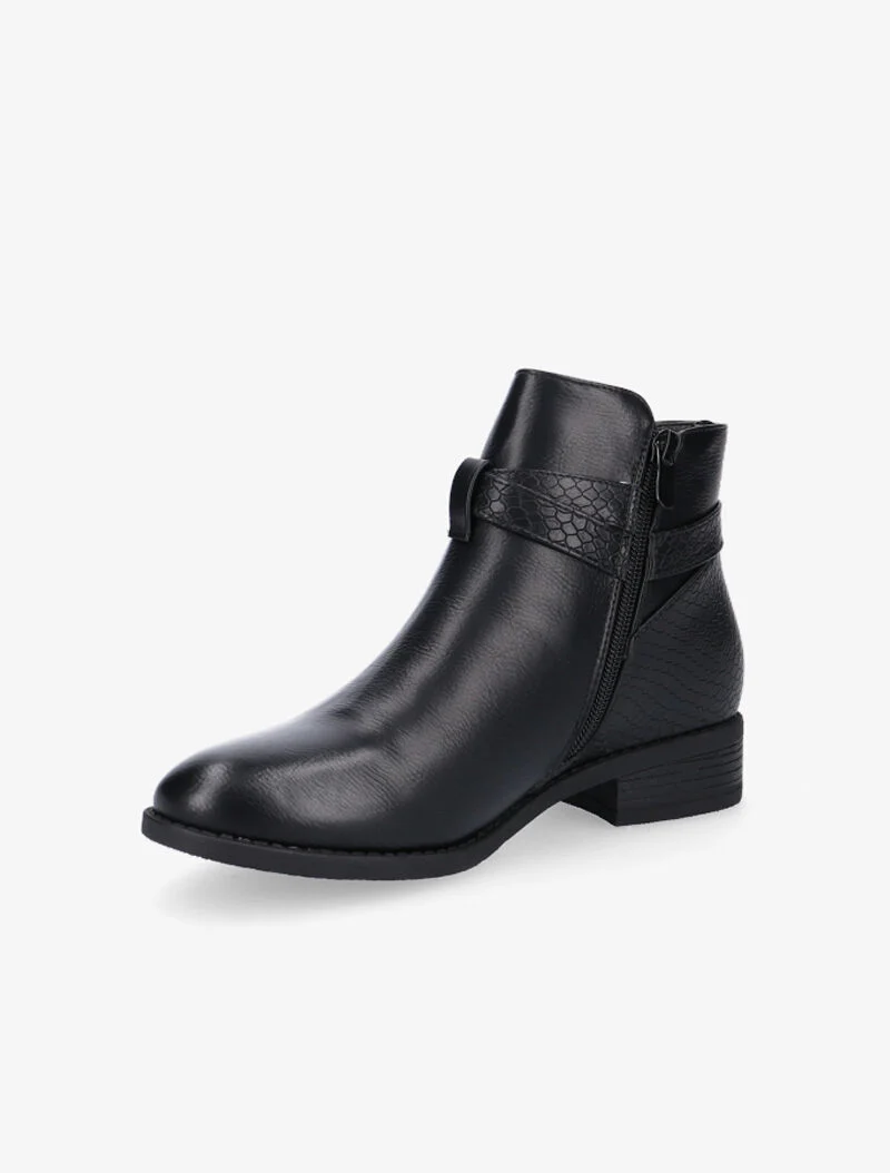 Low boots à sangle dorée - noir