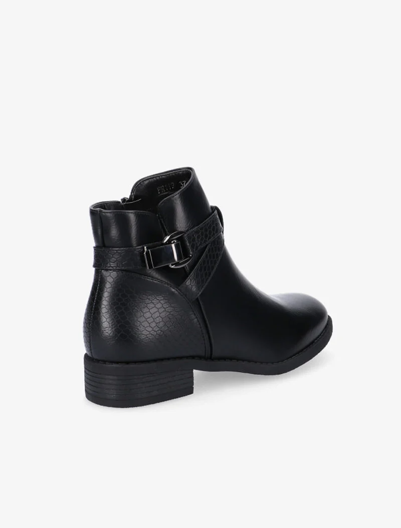 Low boots à sangle dorée - noir