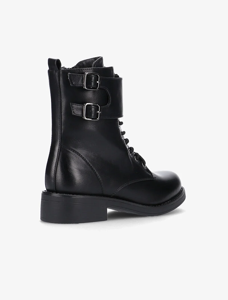 Boots en simili à large bride - noir