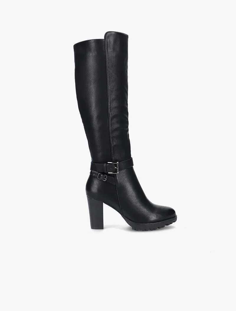 Bottes en simili à talon - noir