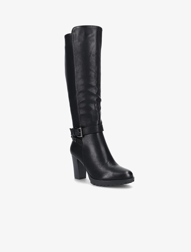 Bottes en simili à talon - noir