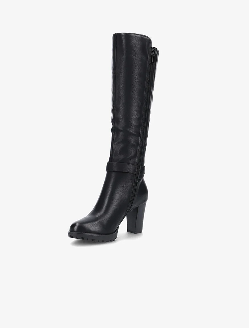 Bottes en simili à talon - noir