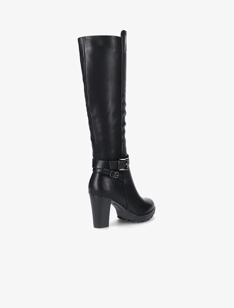 Bottes en simili à talon - noir