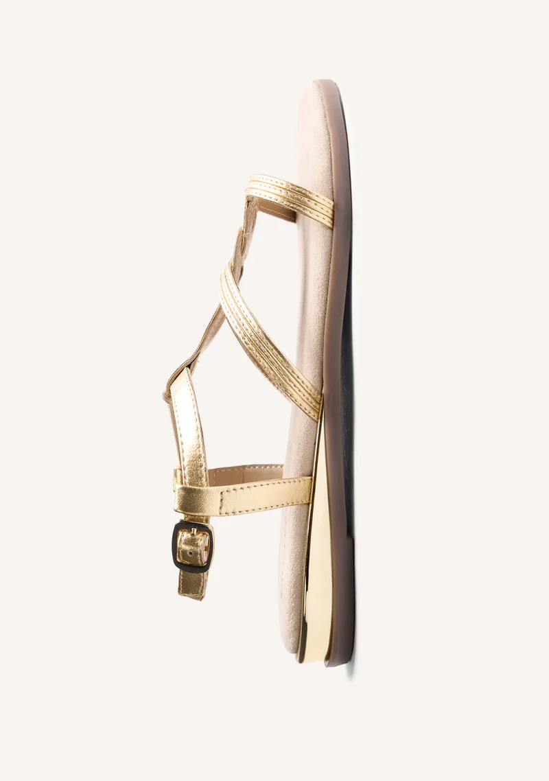 SHINY BRAIDED LEATHER WEDGE SANDALS REDDITCH