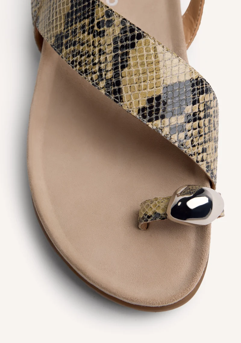 ANIMAL PRINT LEATHER JEWEL SANDALS TANAUAN