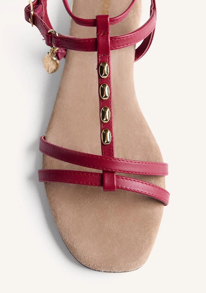 BEADED LEATHER SANDALS KINAMBA