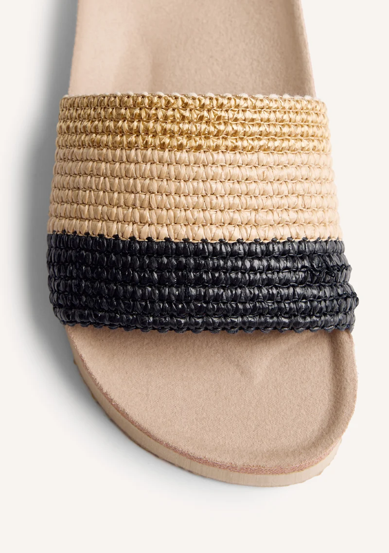 RAFFIA BIO WEDGE SANDALS KASANGA