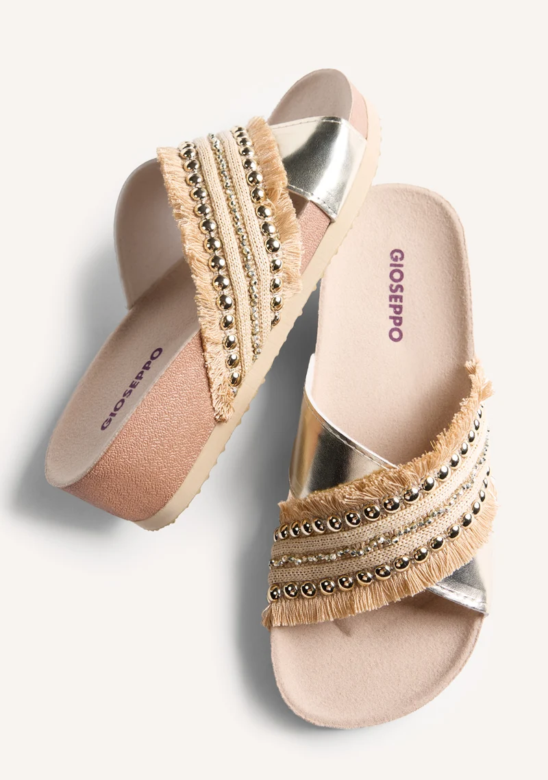 STUDS AND FRINGES BIO WEDGE SANDALS SUMBAWA