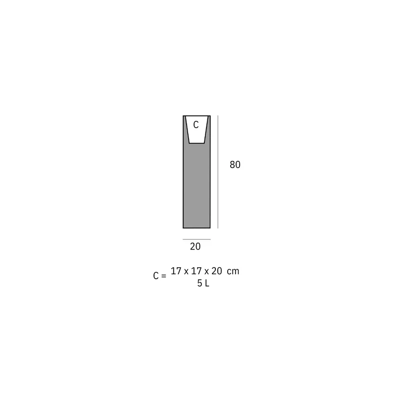 Pot - Cubo Alto -LED