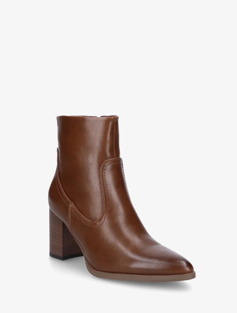 Bottines à talon en simili bouts pointus - Camel