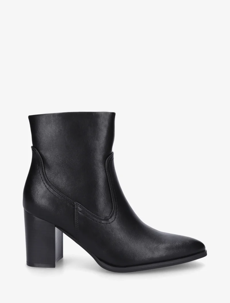Bottines à talon en simili bouts pointus - Noir