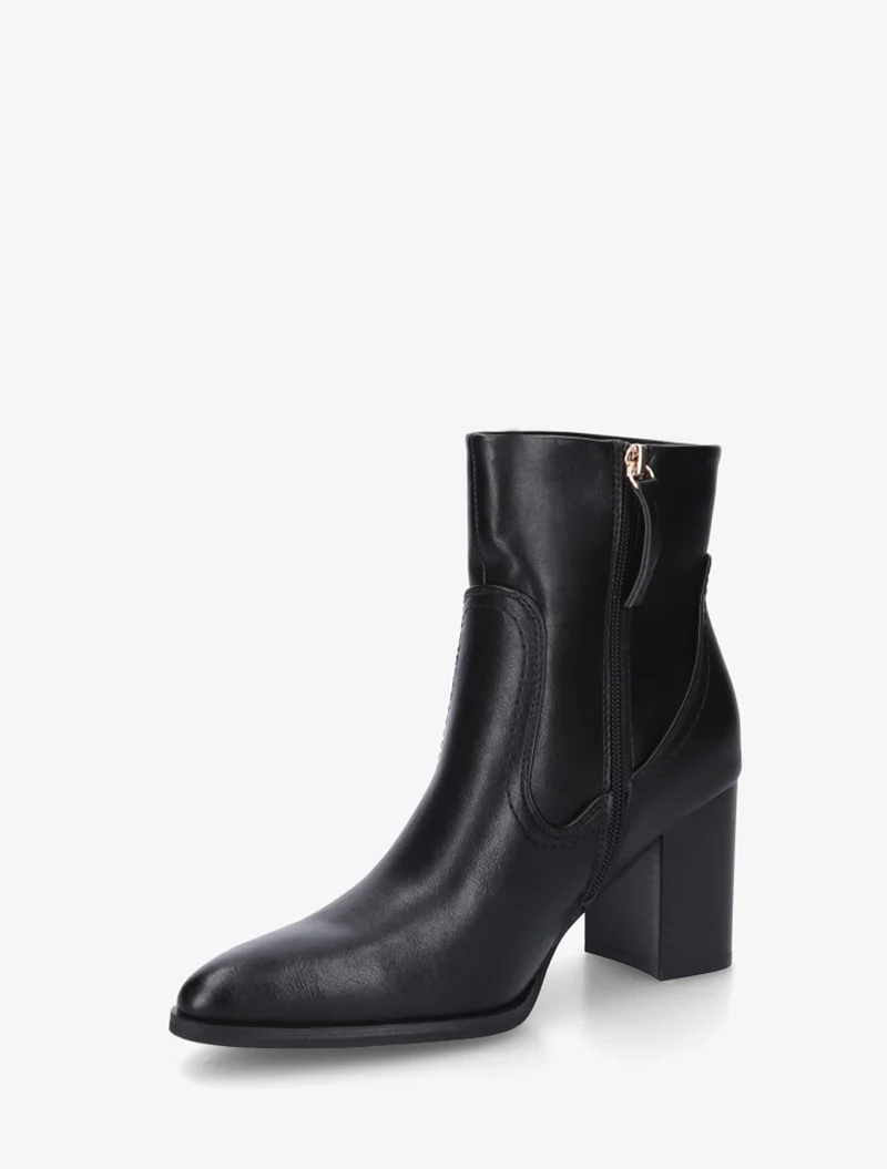 Bottines à talon en simili bouts pointus - Noir