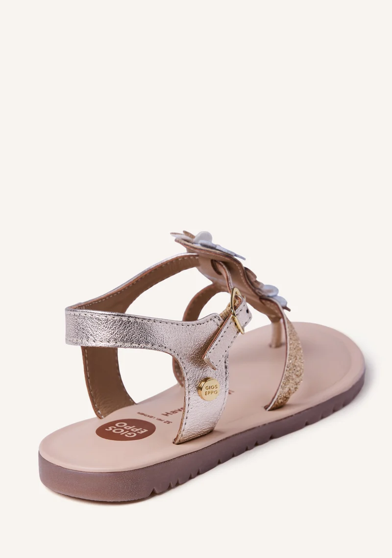 FLOWER SHINY LEATHER SANDALS TAMBACH