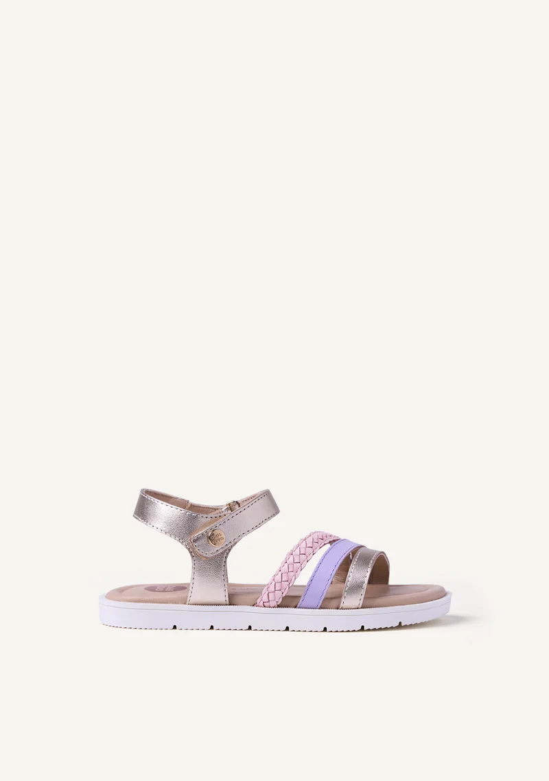 BRAIDED SHINY LEATHER SANDALS BUKOBA