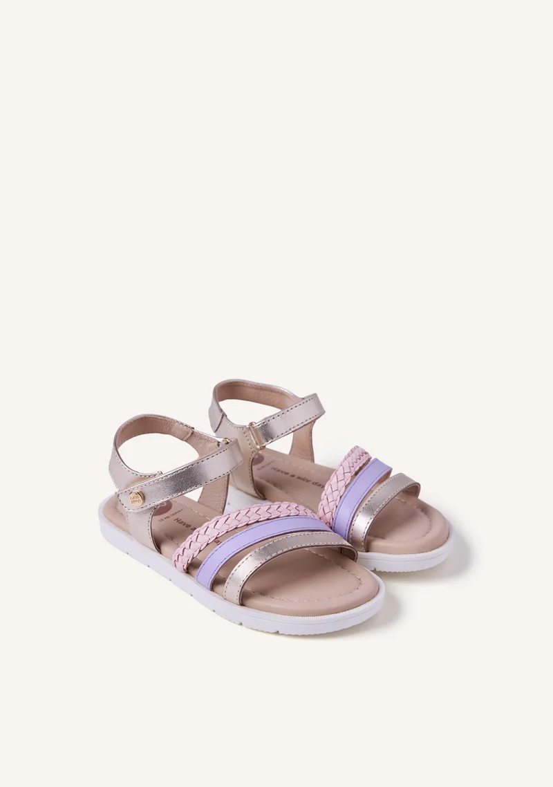 BRAIDED SHINY LEATHER SANDALS BUKOBA