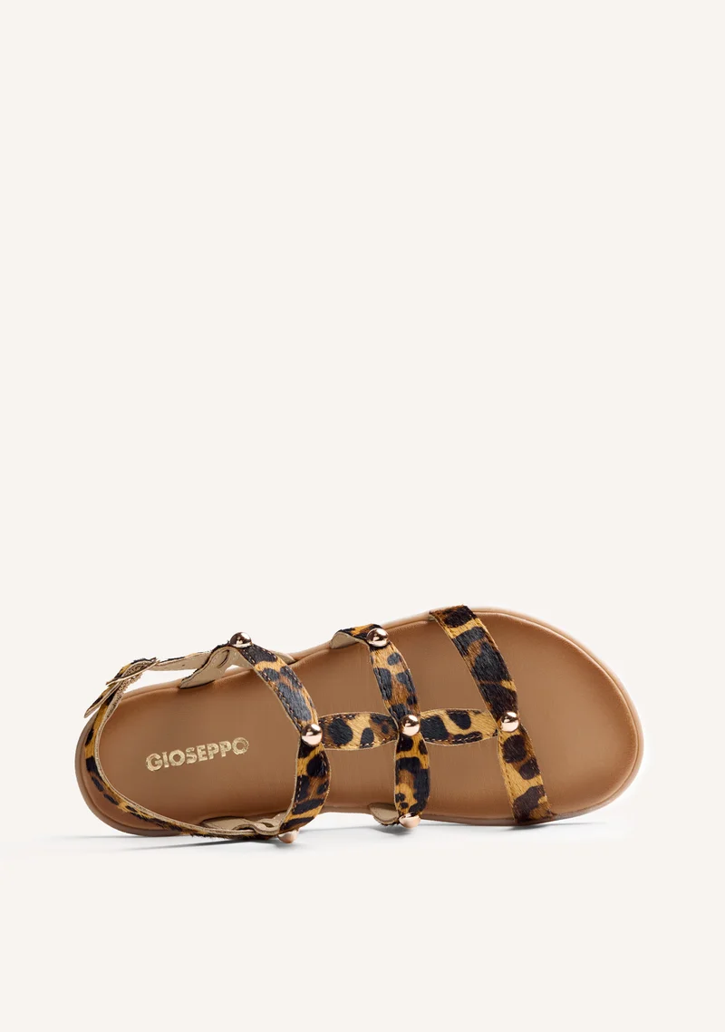 GIOSEPPO BAREFOOT - ANIMAL PRINT LEATHER SANDALS STEPNEY