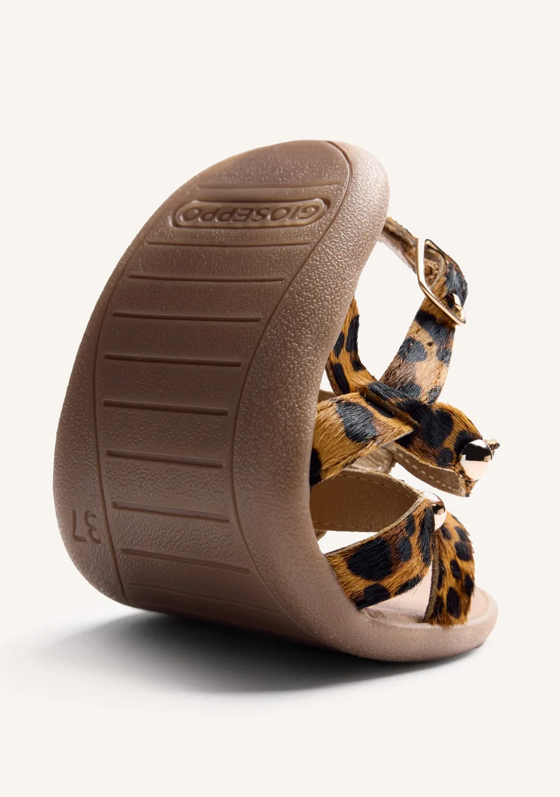 GIOSEPPO BAREFOOT - ANIMAL PRINT LEATHER SANDALS STEPNEY
