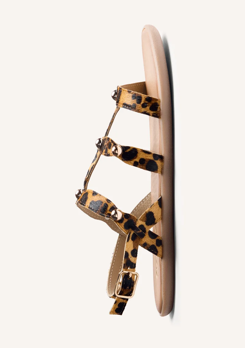 GIOSEPPO BAREFOOT - ANIMAL PRINT LEATHER SANDALS STEPNEY