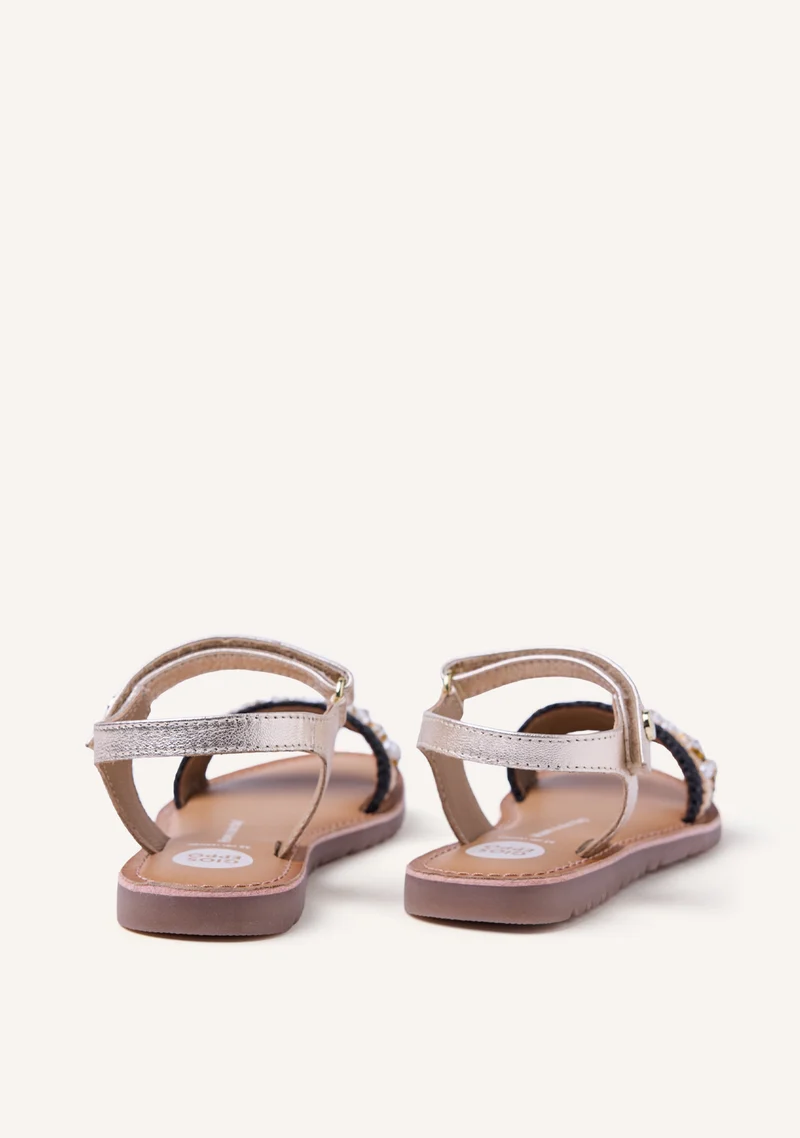 LEATHER AND RAFFIA SANDALS CHARMS SOLWAY
