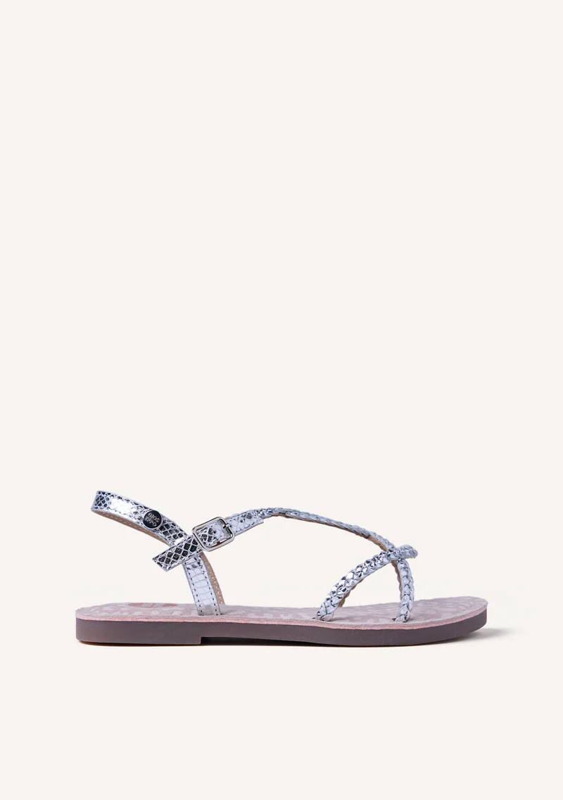 BRAIDED SHINY LEATHER SANDALS BODEN