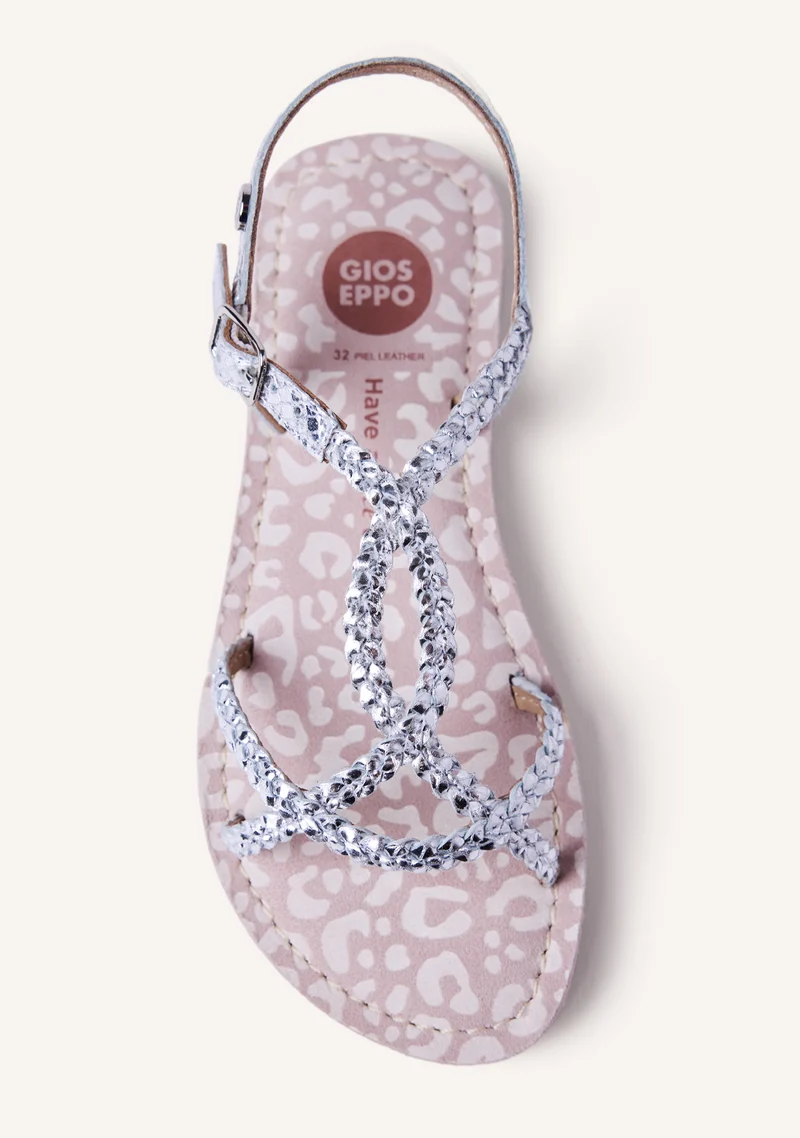 BRAIDED SHINY LEATHER SANDALS BODEN