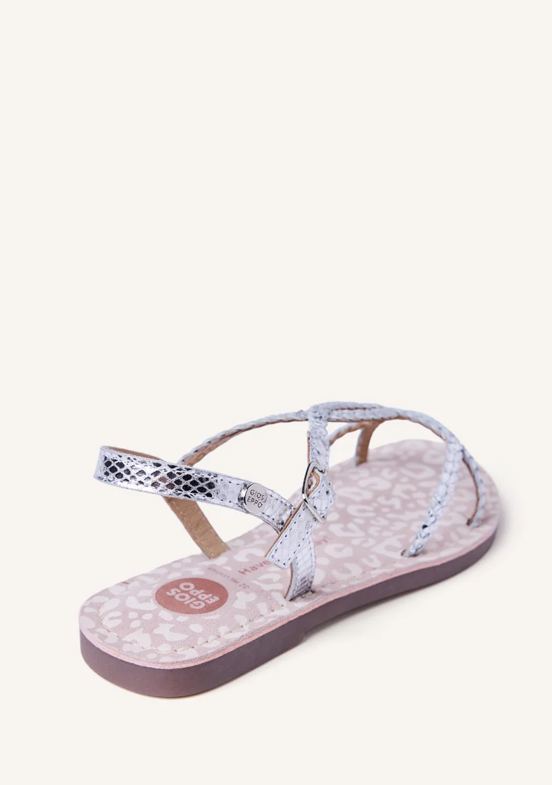 BRAIDED SHINY LEATHER SANDALS BODEN
