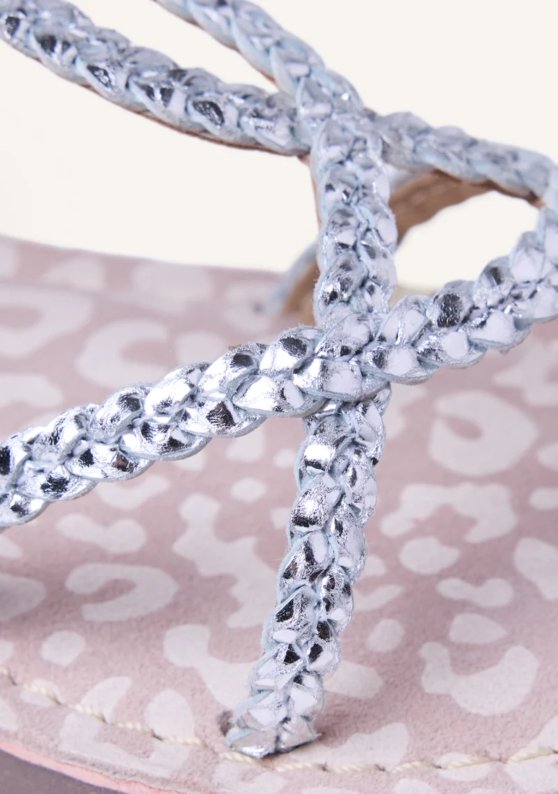BRAIDED SHINY LEATHER SANDALS BODEN