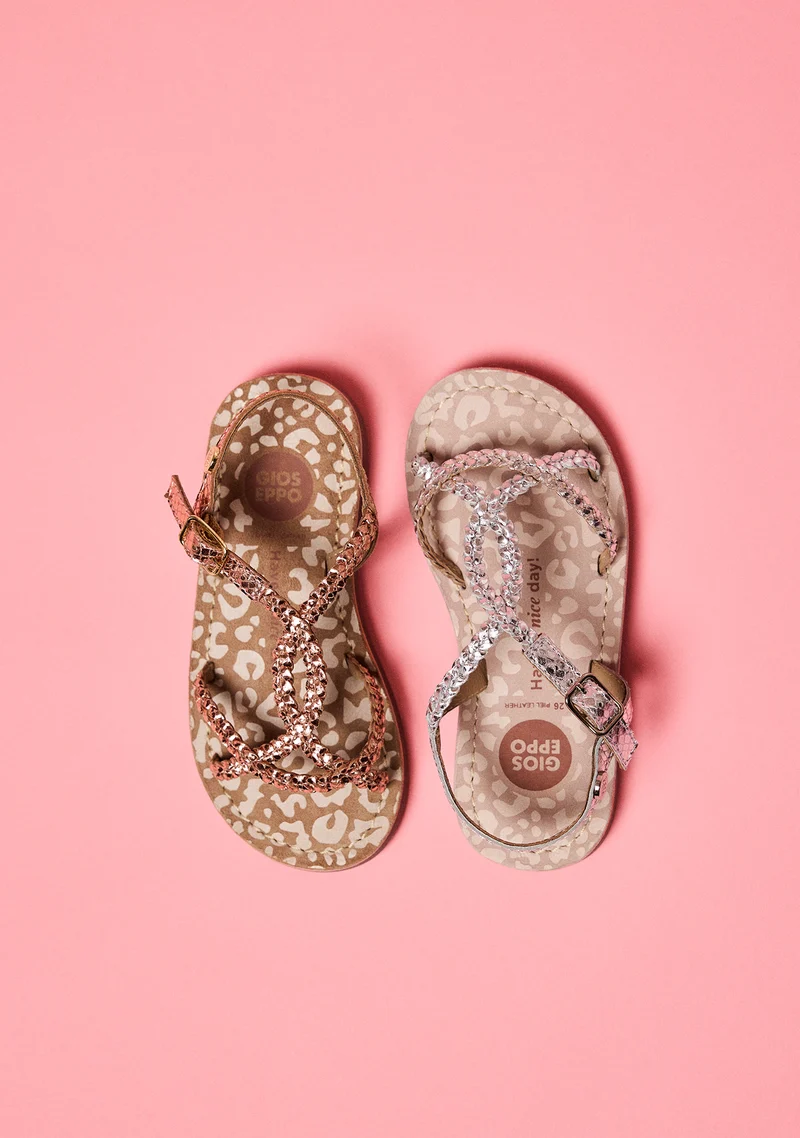 BRAIDED SHINY LEATHER SANDALS BODEN