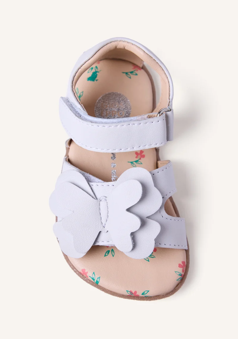 GIOSEPPO BAREFOOT - LEATHER SANDALS WITH BUTTERFLY NANDI