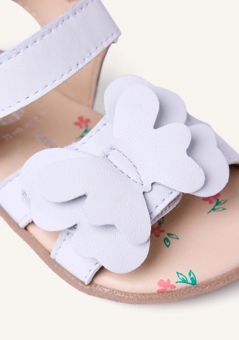 GIOSEPPO BAREFOOT - LEATHER SANDALS WITH BUTTERFLY NANDI