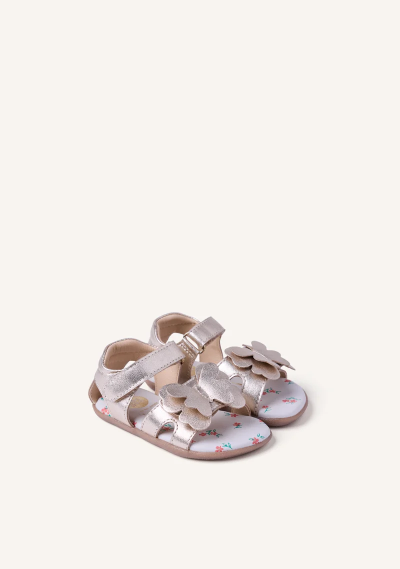 GIOSEPPO BAREFOOT - SHINY LEATHER SANDALS WITH BUTTERFLY NANDI