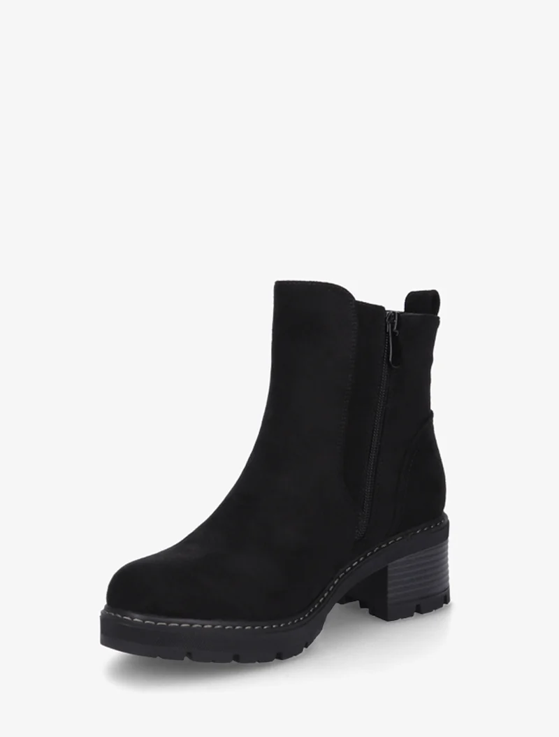 Bottines à talon en suédine - Noir