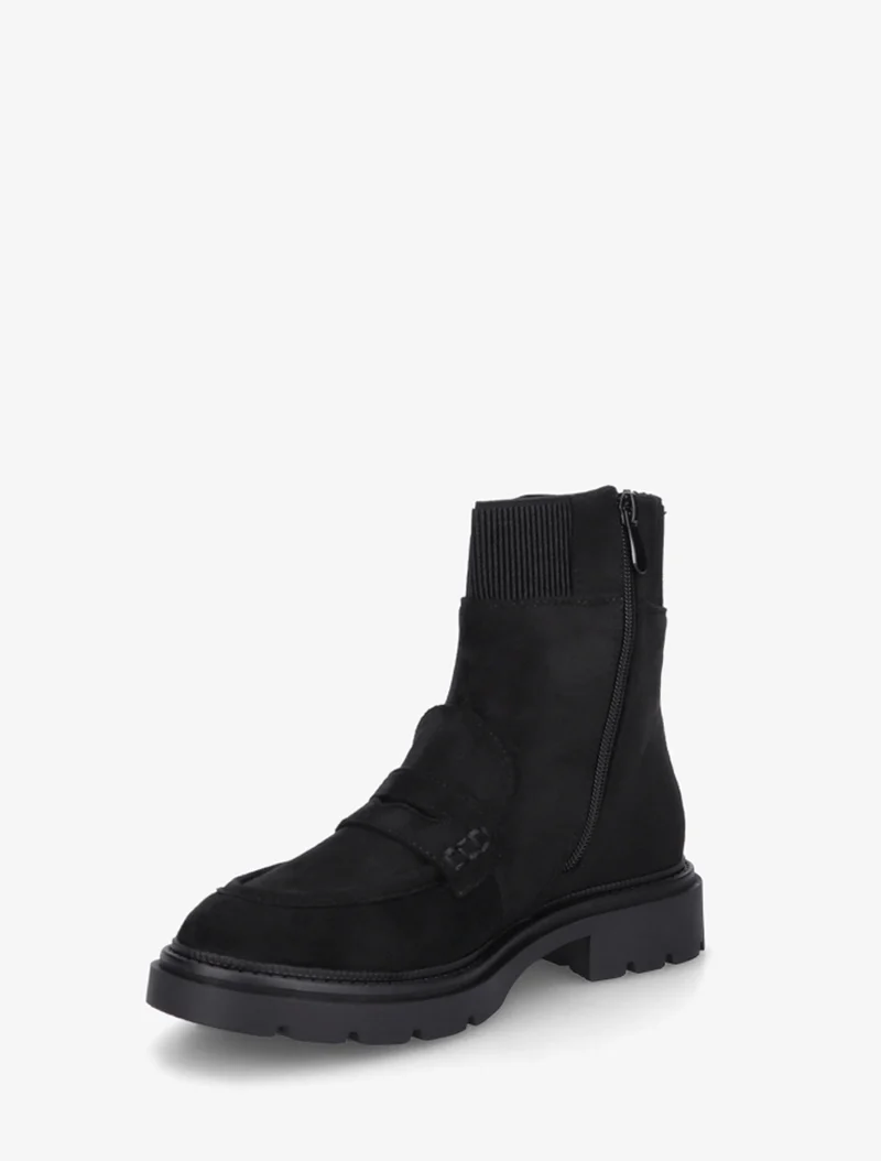 Bottines en suédine style mocassin - Noir