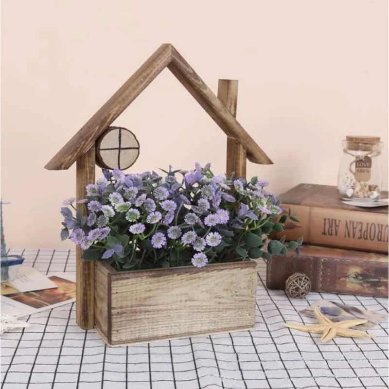 Pot de Fleurs Mural Maisonnette en bois