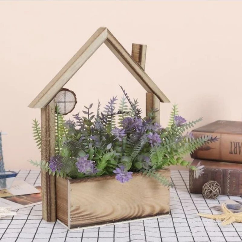 Pot de Fleurs Mural Maisonnette en bois