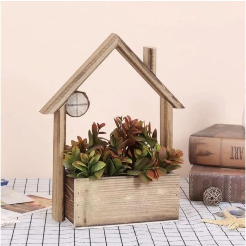 Pot de Fleurs Mural Maisonnette en bois