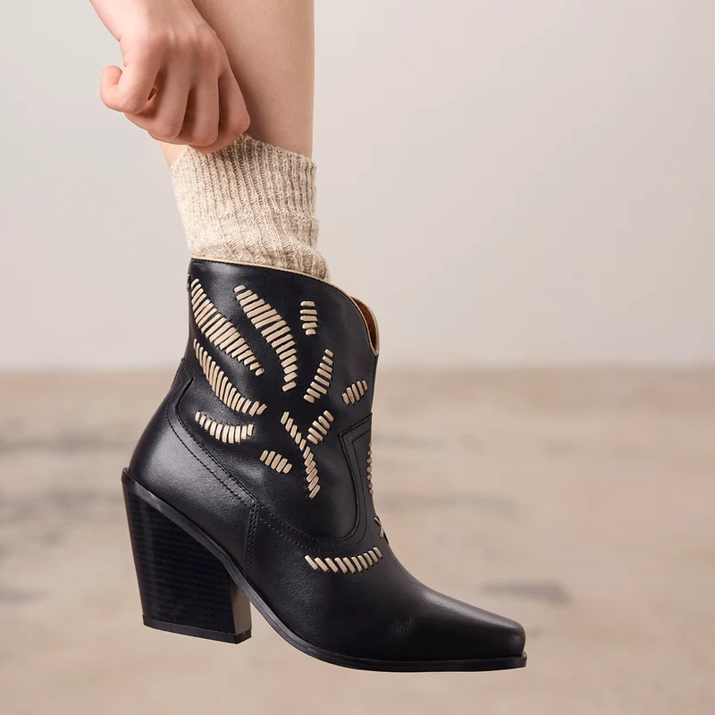 COWBOY BOOTS EMBROIDERED LEATHER RAJEC
