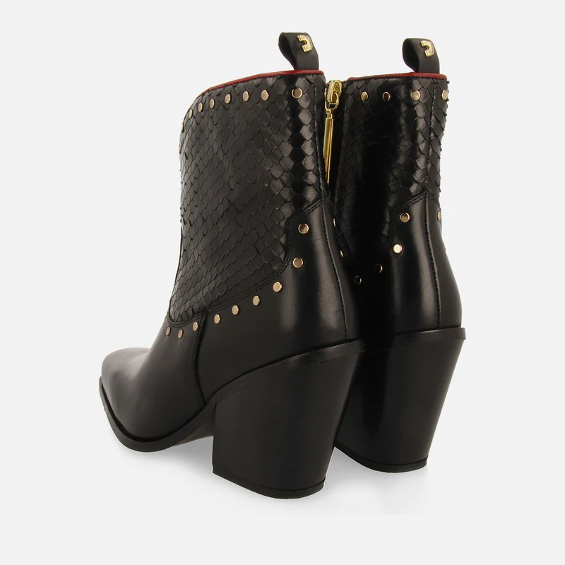 COWBOY LEATHER ANKLE BOOTS HEEL SAGERBY
