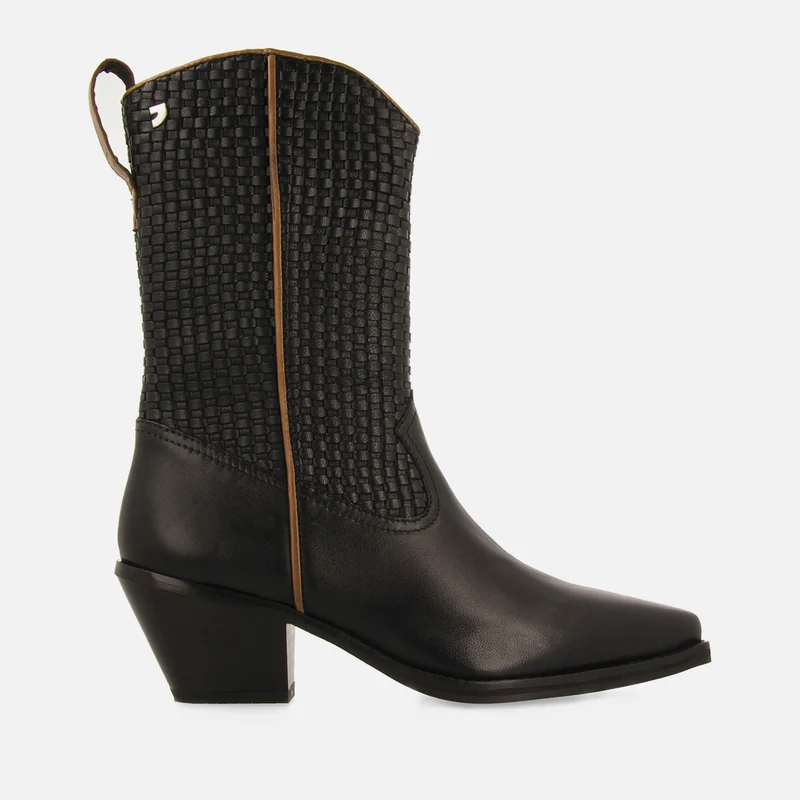 COWBOY BOOTS BRAIDED HEEL LEATHER AMPASS