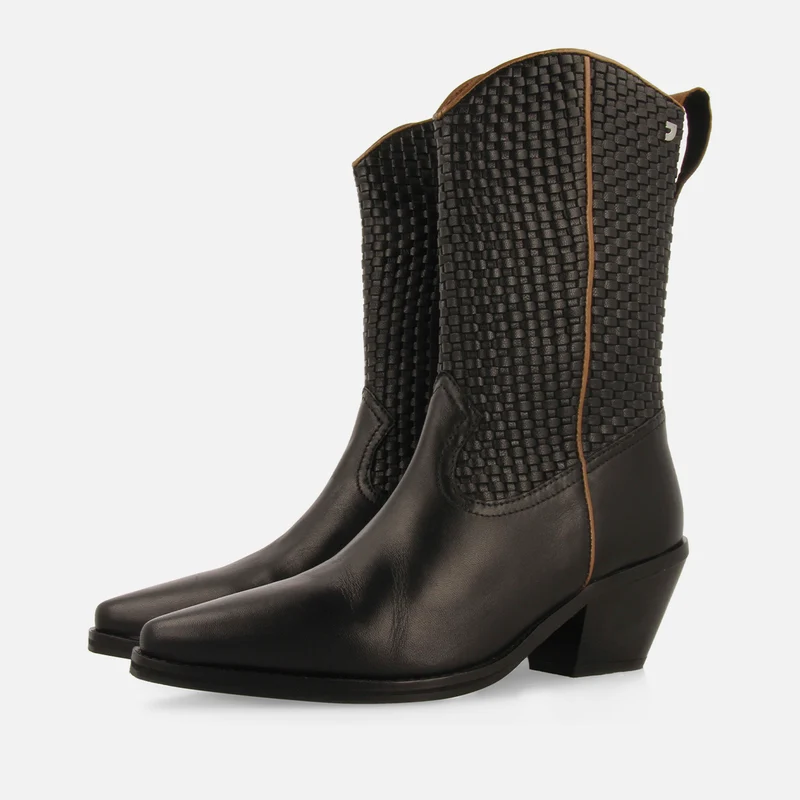 COWBOY BOOTS BRAIDED HEEL LEATHER AMPASS