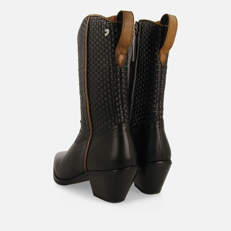 COWBOY BOOTS BRAIDED HEEL LEATHER AMPASS