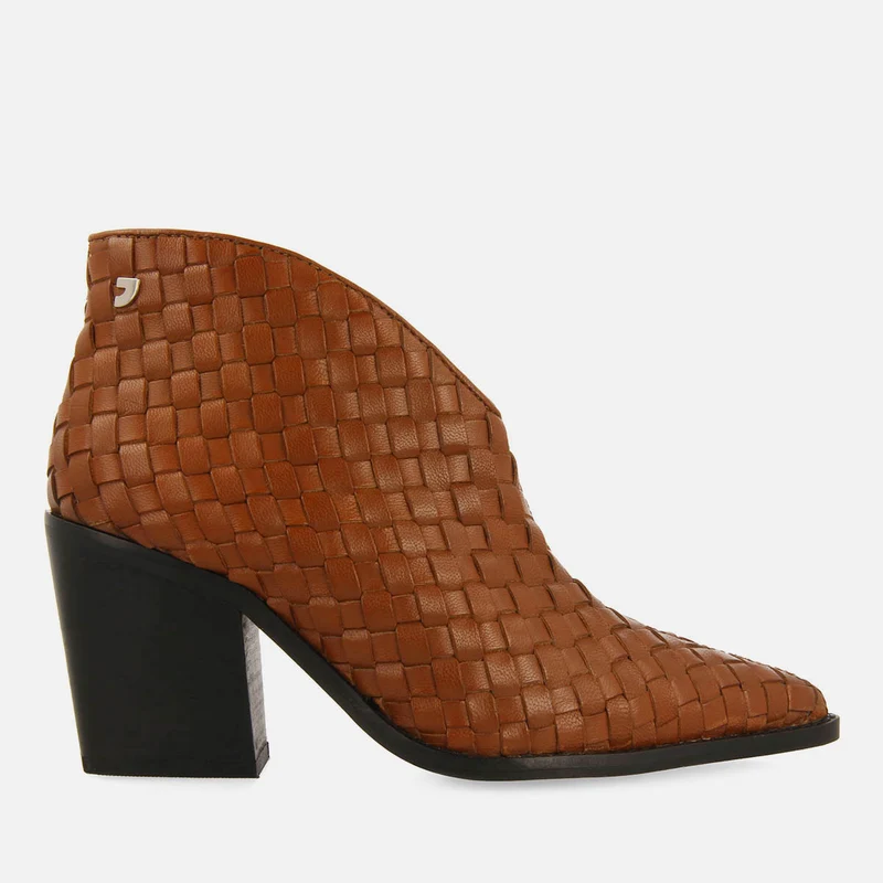 BRAIDED LEATHER ANKLE BOOTS WITH HEEL TAMASI