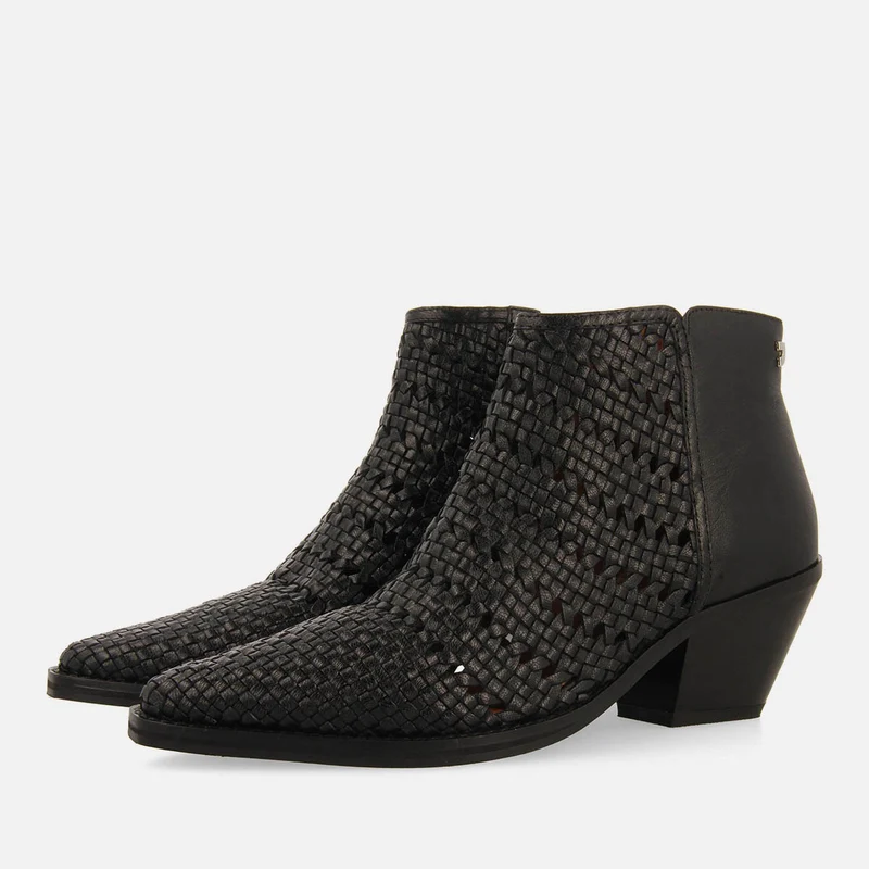 BRAIDED COWBOY BOOTS WITH LEATHER HEEL LIVONIA