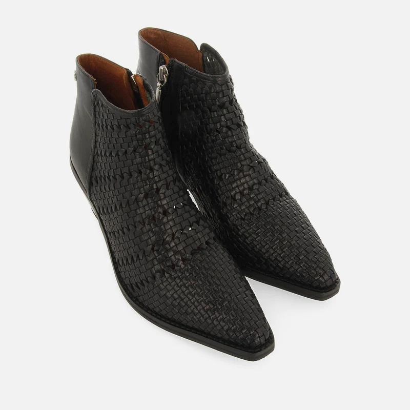 BRAIDED COWBOY BOOTS WITH LEATHER HEEL LIVONIA