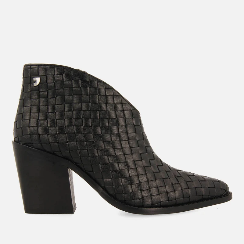 BRAIDED LEATHER ANKLE BOOTS WITH HEEL TAMASI