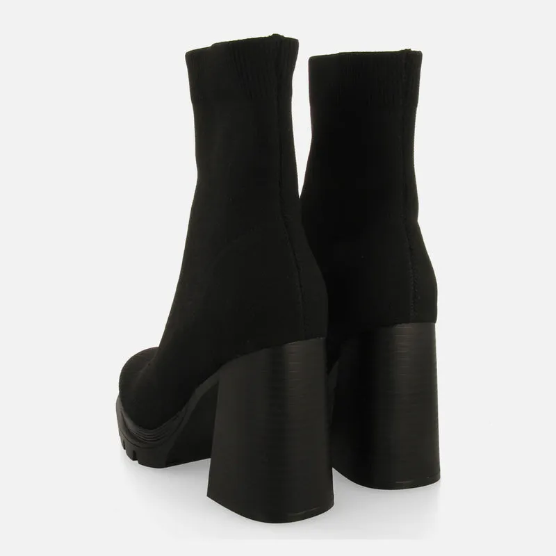 SOCKS-STYLE ANKLE BOOTS WITH HEEL AND TRACK SOLE KENDERES
