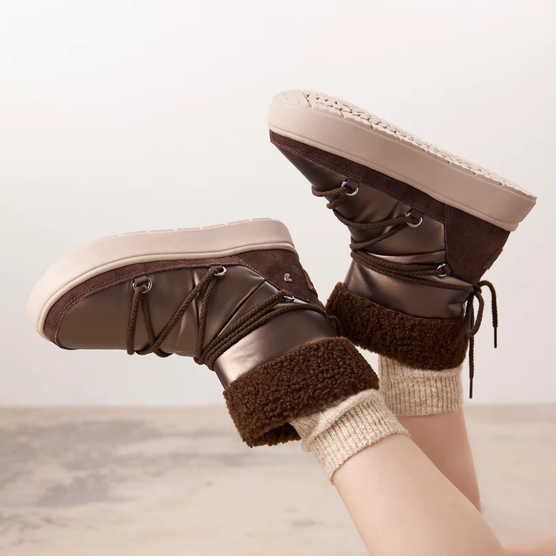 METALLIC APRÈS SKI BOOTS WITH SHEARLING WOLCOTT