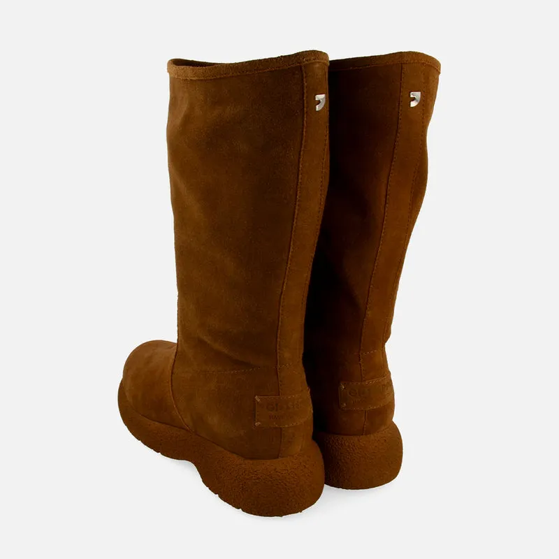 MULTI-POSITION LEATHER SUEDE BOOTS WITH FUR KOSSEN